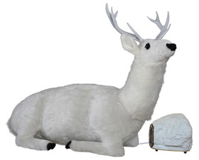 LEDgen AMTRN-BL-23W-ADR-WH 38" Animated Adult White Deer Head moves with Music