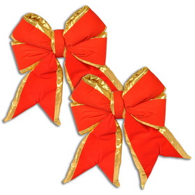 LEDgen BOW-12-REGO-2PK 2 Pack Red Bow with Gold trim