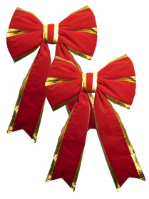 LEDgen BOW-18-REGO-2PK 2 Pack 18" Red with Gold Trim Bow