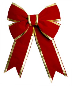Winterland BOW-DRE-18 18" Red Bow with Gold Trim