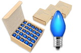 LEDgen C7-IN-B-100 C7 Incandescent Transparent Blue Dimmable Bulbs E12 Base 100pk