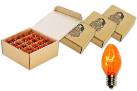 LEDgen C7-IN-O-100 C7 Incandescent Transparent Orange Dimmable Bulbs E12 Base 100pk