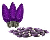 LEDgen C9-DIM-RETRO-PU-25 25 Pack C9 Dimmable Faceted Purple LED Retrofit Bulbs