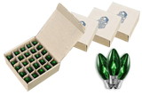 LEDgen C9-IN-G-100 100 Pack C9 Dimmable Incandescent Transparent Green Bulbs E17 Base