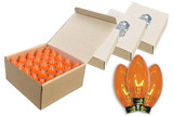 LEDgen C9-IN-O-100 100 Pack C9 Dimmable Incandescent Transparent Orange Bulbs E17 Base