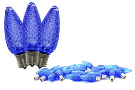 Winterland C9-RETRO-BL - C9 Faceted Blue LED Retrofit Lamp with 5 internal LEDs and an E17 Base