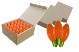 LEDgen C9P-IN-O-100 100 Pack C9 Ceramic Dimmable Incandescent Painted Orange/Amber Bulbs E17 Base