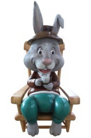 LEDgen EST-BNNY-GRPA-LG 45" Grandpa Bunny in Rocking Chair
