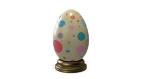 LEDgen EST-EGG-4.5-PSTL-PDOT 4.5' Pastel Polka Dot Egg with Base