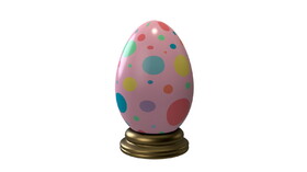 LEDgen EST-EGG-6.5-PSTL-PDOT 6.5 Pastel Polka Dot Easter Egg with Base