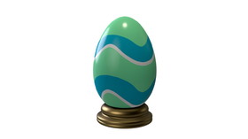 LEDgen EST-EGG-6.5-PSTL-SWRL 6.5' Pastel Swirl easter Egg with Base