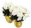 LEDgen FL-POINSETTIA-5FL-CR-2PK 2 Pack Poinsettia with 5 Cream Leaves in a Gold Foil Planter