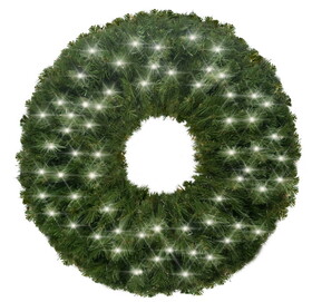 LEDgen GWBM-02-LPW 2' Blended Pine Wreath Pre-Lit with Pure White LEDS