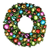 LEDgen GWBM-06-TROP-LWW 6' Blended Pine Wreath Decorated with Tropical Collection Warm White LEDs