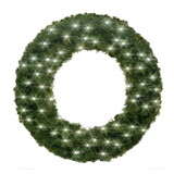 LEDgen GWSQ-04-LPW 4' Sequoia Wreath Pre-Lit with Pure White LEDS