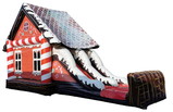 LEDgen INFTBL-GNBR-SLD-BH 15' Gingerbread Bounce House with slides