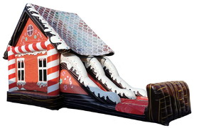 LEDgen INFTBL-GNBR-SLD-BH 15' Gingerbread Bounce House with slides