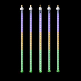 LEDgen LED-SFTUBE-PYG-24-5PK 5 Pack 24" LED Purple-Yellow-Green Strobe Snowfall Tube