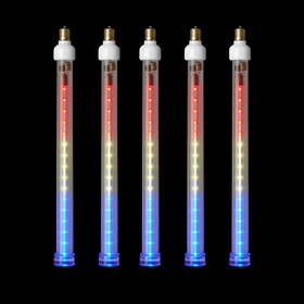 LEDgen LED-SFTUBE-RWB-12-5PK 5 Pack 12" Red- Pure White-Blue Snowfall Strobe Tube