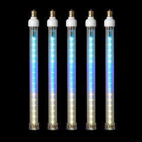 LEDgen LED-SFTUBE-TBPW-12-5PK 5 Pack 12" Teal-Blue-Pure-White LED Snowfall Tube