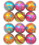 LEDgen ORN-12PK-MDGR 12 Pack Mardi Gras Ball Ornaments with Line and Dot Design
