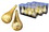 LEDgen ORN-12PK-TD-GO 12 Pack Gold Teardrop Ornaments