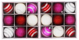 LEDgen ORN-18PK-RHPIW 9 Pack 2.5 Red, Hot Pink and White Ball Ornaments