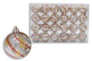 LEDgen ORN-24PK-CL-RSG 24 Pack Clear Ball Ornament with Red, Silver and Gold Swirl Design