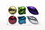 LEDgen ORN-6PK-MR-MU 6 Pack Gold, Silver, Red, Blue, Green, and Purple Mirrored Ornament Set