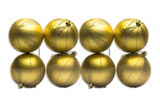 LEDgen ORN-8PK-SPL-GO 8 Pack Gold Ball Ornaments with Spiral Design