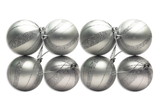LEDgen ORN-8PK-SPL-SLV 8 Pack Silver Ball Ornaments with Spiral Design