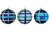 LEDgen ORN-BALL-100-3PK-ARC Teal, Blue & White 100mm Ball Ornaments 3 Pack