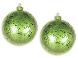 LEDgen ORN-BALL-120-LG-2PK 2 Pack 120MM Lime Green Ornament Ball with Lime Green Glitter Design