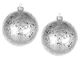 LEDgen ORN-BALL-120-SLV-2PK 2 Pack 120MM Silver Ornament Ball with Silver Glitter Design