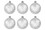 LEDgen ORN-BLKG-120-WH-6PK 6 Pack 120mm 5" White Glitter Ball Ornament with Wire