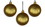 LEDgen ORN-BLKM-150-GO-3PK 3 Pack 150mm 6" Gold Matte Ball Ornament with Wire and UV Coating