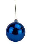 LEDgen ORN-BLKS-70-BL-12PK 12 Pack 70mm 2.75 Shiny Blue Ornament with Wire and UV Coating