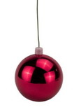 LEDgen ORN-BLKS-70-BU-12PK 12 Pack 70mm 2.75 Shiny Burgundy Ornament with Wire and UV Coating