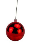 LEDgen ORN-BLKS-70-RE-12PK 12 Pack 70mm 2.75 Shiny Red Ornament with Wire and UV Coating