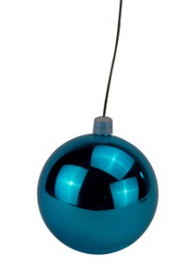 LEDgen ORN-BLKS-80-AQ-12PK 12 Pack 80mm 3" Shiny Aqua Ball Ornament with Wire, UV Coated