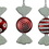 LEDgen ORN-CDY-07R-3PK 3 Pack 7" Red & White Flat Candy Ornaments