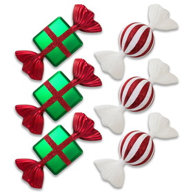 LEDgen ORN-CDY-6PK-AST 6 Pack 7" Assorted Candy Ornaments
