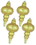 LEDgen ORN-FIN-07-GO-4PK 4 Pack 7" Gold Finial Ornament with Gold Glitter