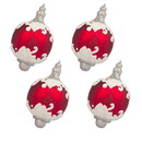 LEDgen ORN-FIN-100-CDY-4PK 4 Pack Red, Silver and White Finial Ornament