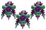 LEDgen ORN-FIN-12PK-ALGP 12 Pack Aqua, Lime Green and Purple Finial Ornament Set