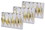LEDgen ORN-FIN-18PK-GOWH 18 Pack 5.5" Gold Finial Ornament with White Glitter Stripes