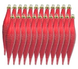 LEDgen ORN-FIN-24PK-DOT-RE 24 Pack Red Finial Ornaments with Dot Design