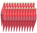 LEDgen ORN-FIN-24PK-DOT-RS 24 Pack Red and Silver Finial Ornaments with Dot Design