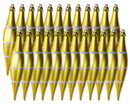LEDgen ORN-FIN-24PK-LN-GS 24 Pack Gold and Silver Finial Ornament with Line Design