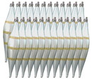 LEDgen ORN-FIN-24PK-LN-SVG 24 Pack Silver and Gold Finial Ornament with Line Design